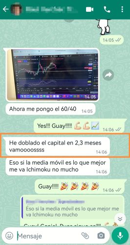 Alumno duplica capital con el Trading
